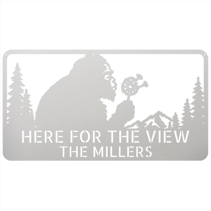 Custom Metal Wall Art - Personalized Name Enjoy View Metal Sign White