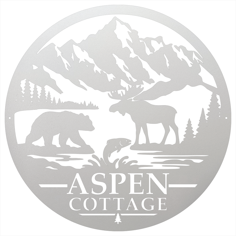 9568 - Mountain Sign White