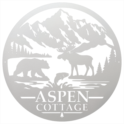 9568 - Mountain Sign White