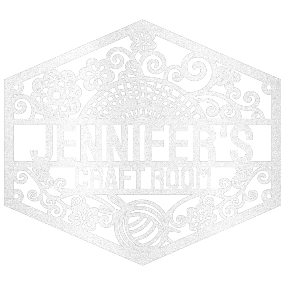 Crochet and Yarn - Custom Metal Sign White