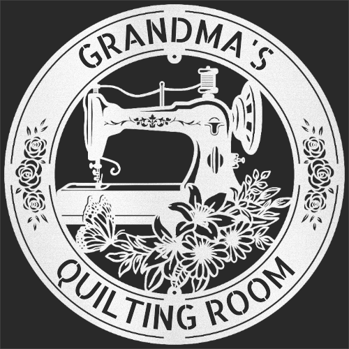 Sewing Sign - Personalized Metal Sign for Quilting Room Decor White