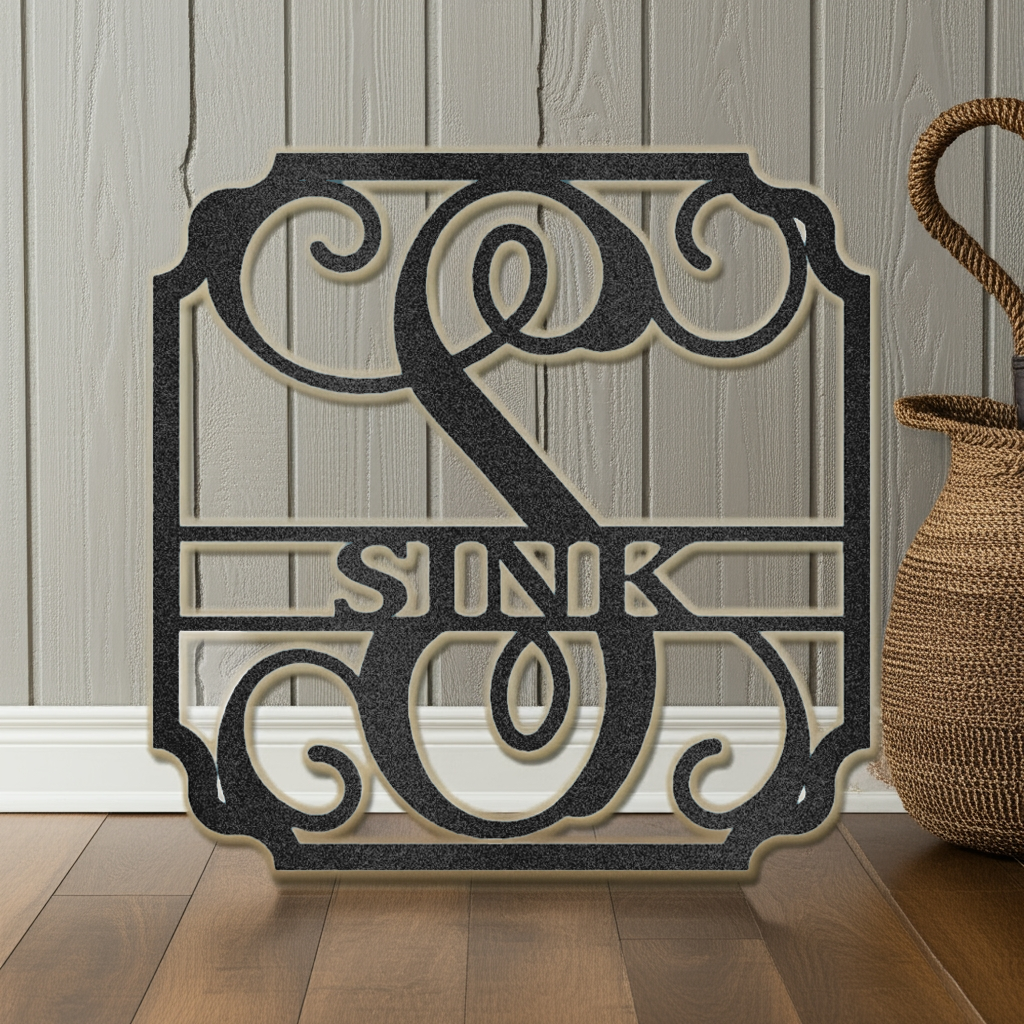 Classic Family Name Personalized Gifts - Custom Metal Sign Black