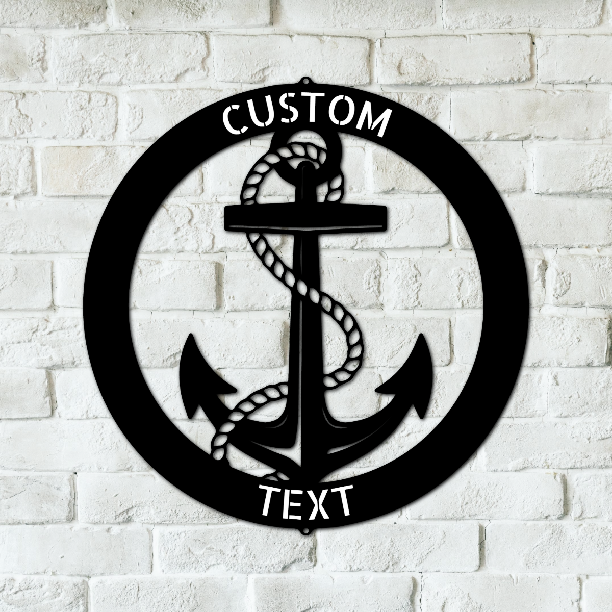 Elaborate Anchor Ring Personalized Gifts - Custom Metal Sign Black