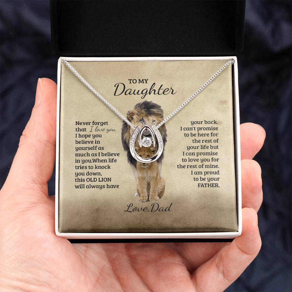 To My Daughter - Proud Lion - Love Necklace - Gifts For Daughter
