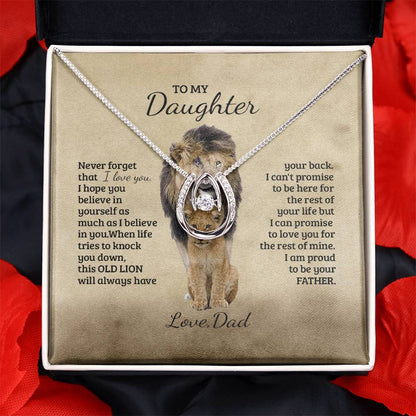 To My Daughter - Proud Lion - Love Necklace - Gifts For Daughter