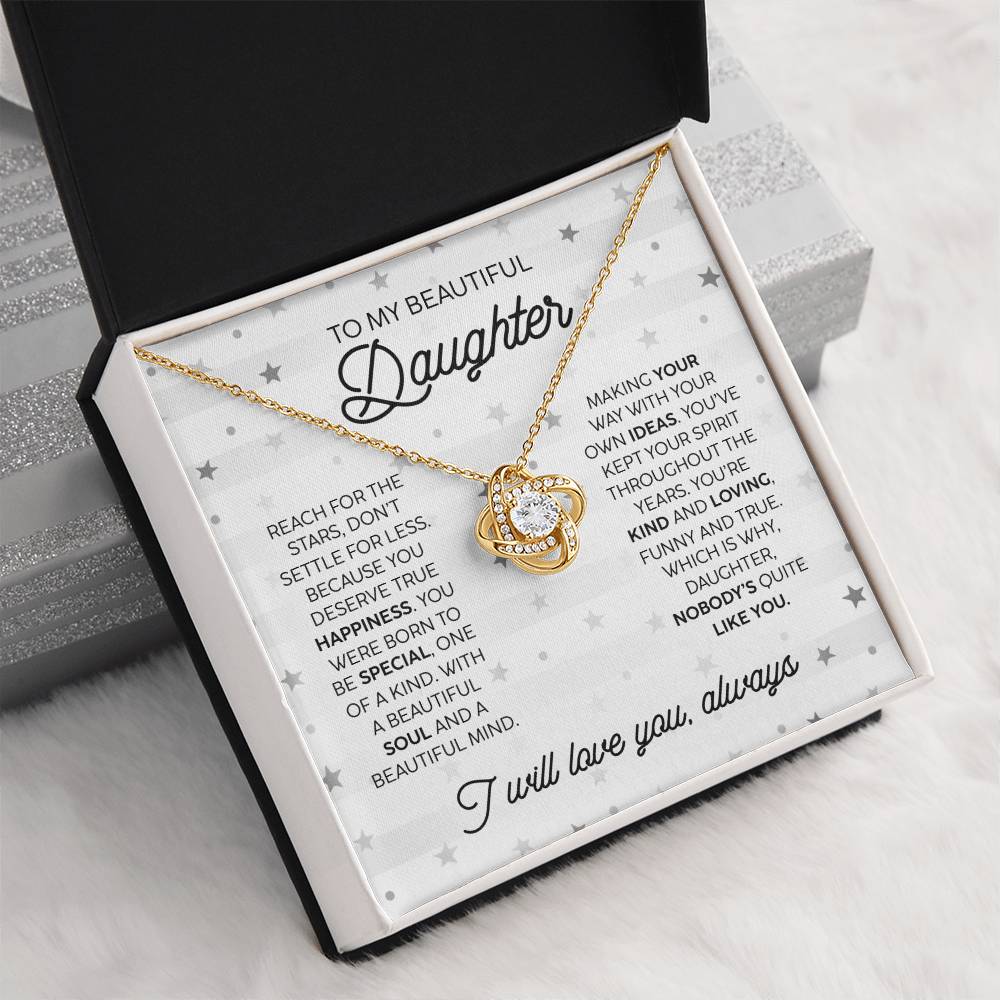 Beautiful Daughter Kind Loving Love Knot Necklace