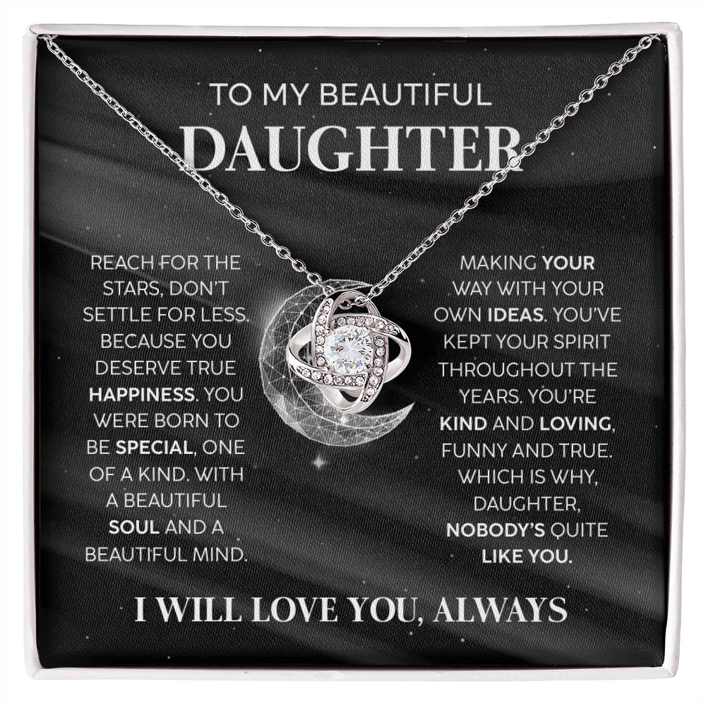 True Happiness Gift For Daughter Love Knot Necklace