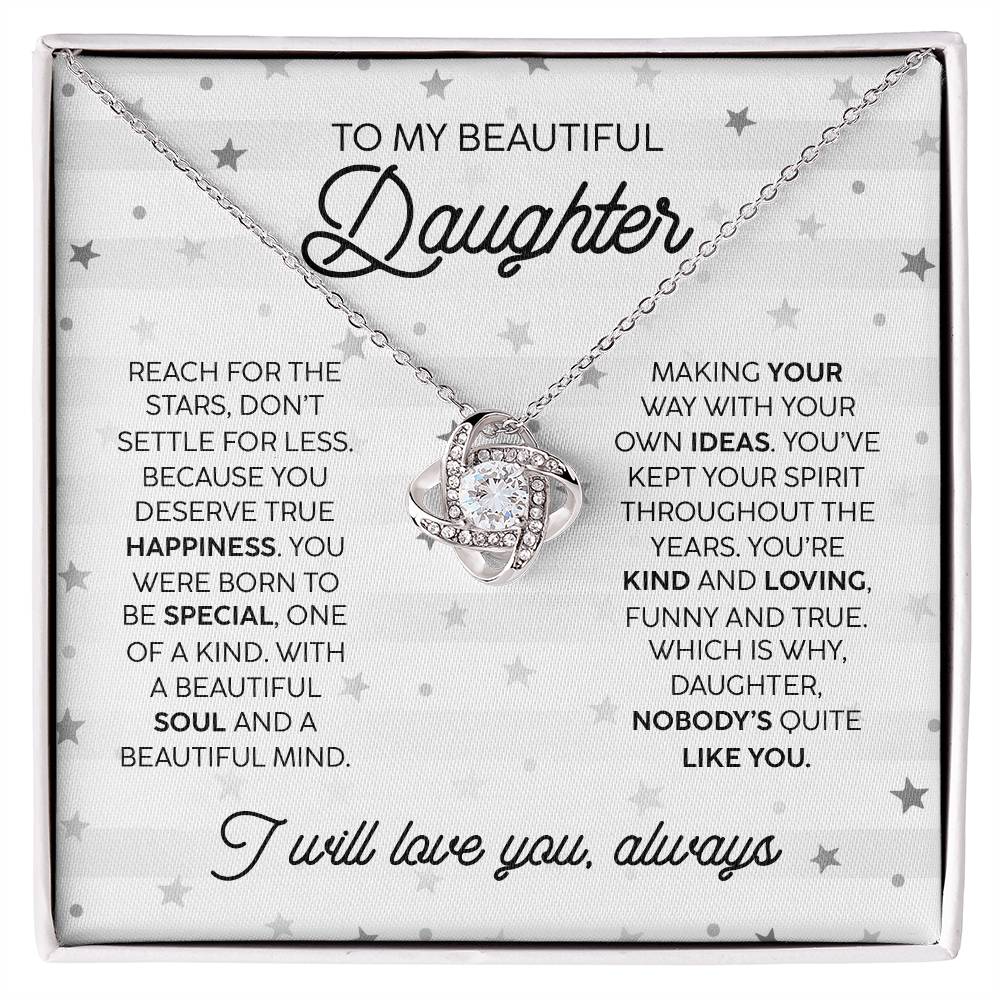 Beautiful Daughter Kind Loving Love Knot Necklace