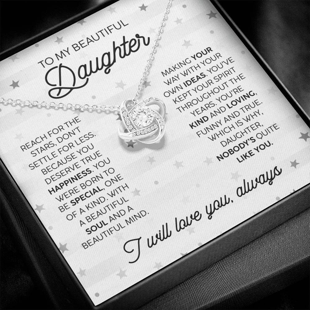 Beautiful Daughter Kind Loving Love Knot Necklace