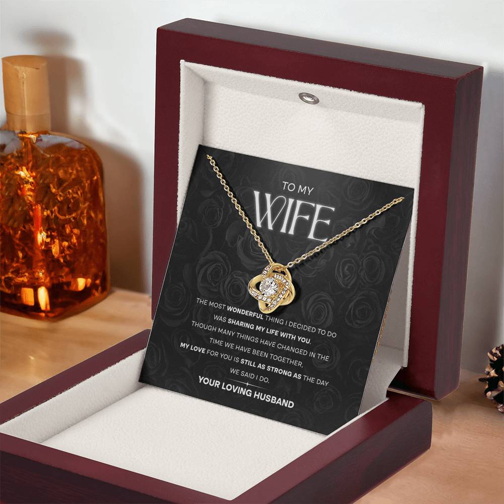 Sharing My Life With You Wife Gift From Husband Love Knot Necklace