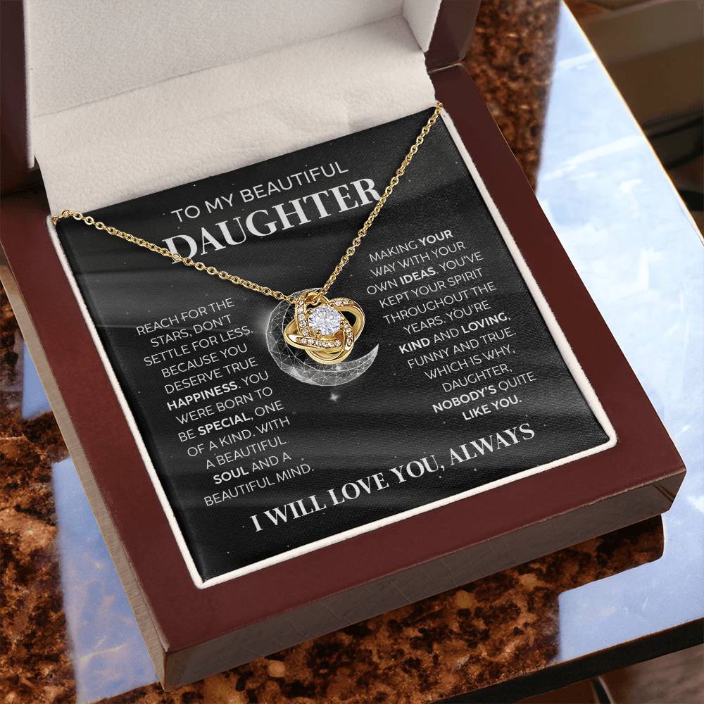True Happiness Gift For Daughter Love Knot Necklace