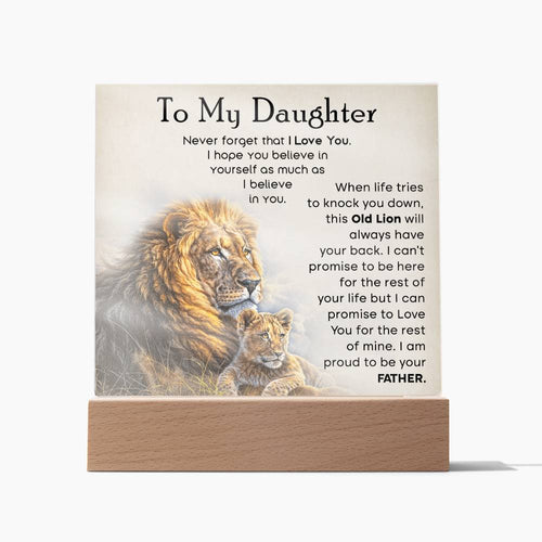 To My Daughter Old Lion Dad Acrylic Square