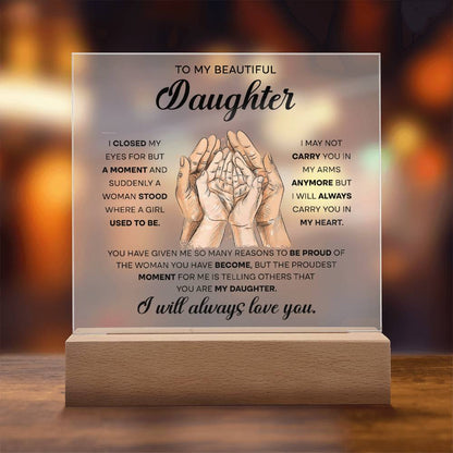 My Daughter Carry In My Heart Acrylic Square