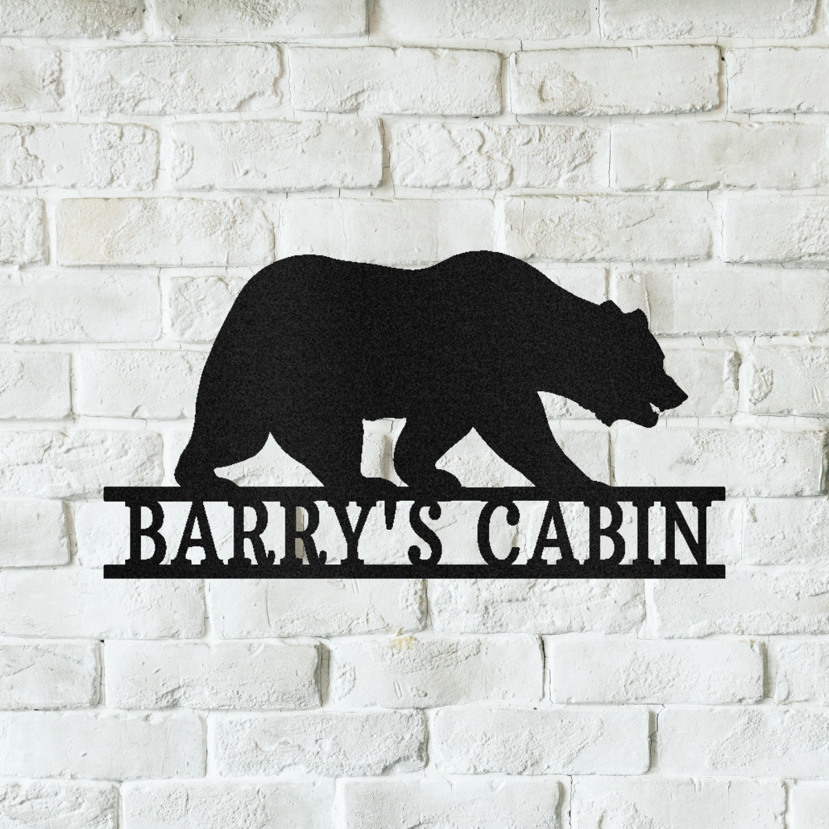 Bear Personalized Gifts - Custom Metal Sign Black