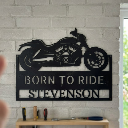 Custom Metal Wall Art - Personalized Car Garage Steel sign Black
