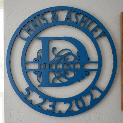 Custom Metal Wall Art - Personalized Split Letter Name Sign