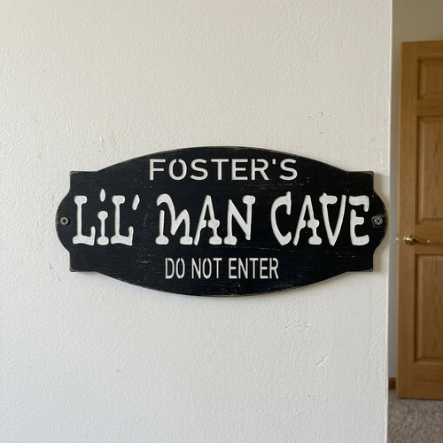 Custom Metal Sign - Personalized Boy's Bedroom Name Plaque Black