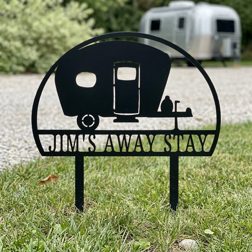 Custom Metal Yard Art - Personalized Campsite Sign