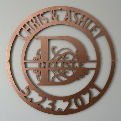 Custom Metal Wall Art - Personalized Split Letter Name Sign