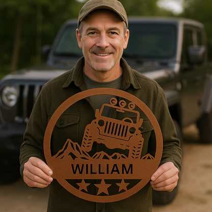 Personalized Off Road Car Metal Sign Copper