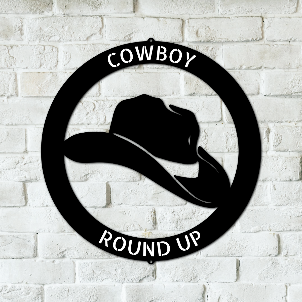 Cowboy Personalized Gifts - Custom Metal Sign Black