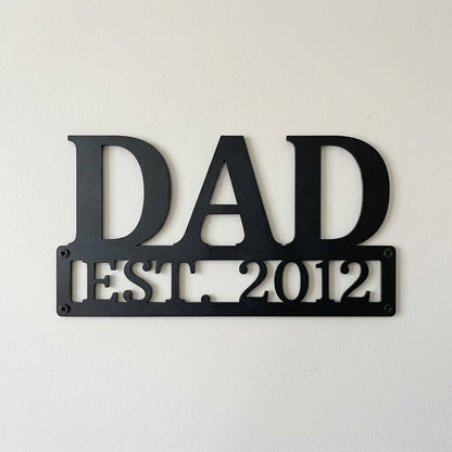 Custom Metal Wall Art - Personalized Dad's Workshop Plaque Black