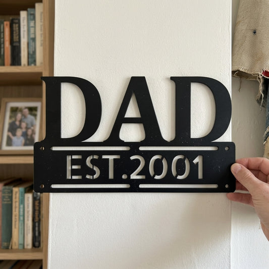 Custom Metal Wall Art - Personalized Father's Day Name Sign Black