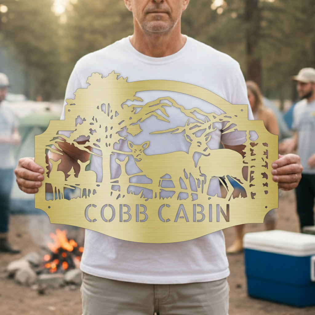 Name Metal Sign - Custom Metal Sign, Anniversary/Wedding/Housewarming/Christmas Gift Gold