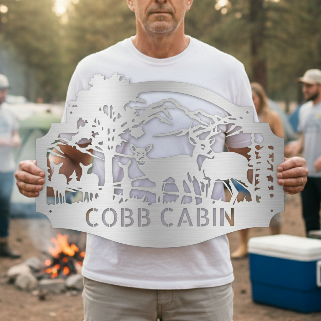 Name Metal Sign - Custom Metal Sign, Anniversary/Wedding/Housewarming/Christmas Gift Silver