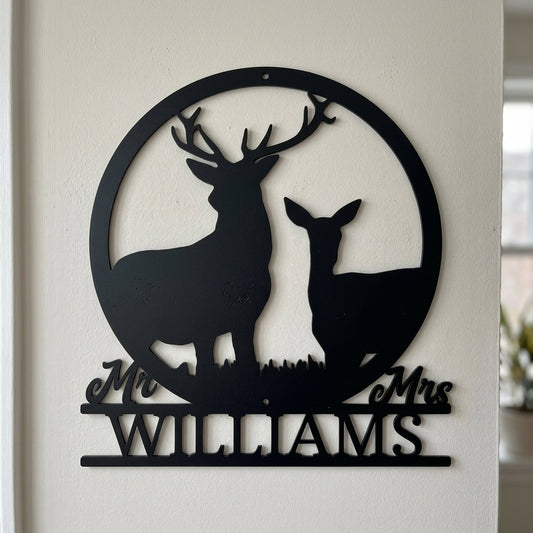 Custom Metal Wall Art - Personalized Anniversary Sign Black