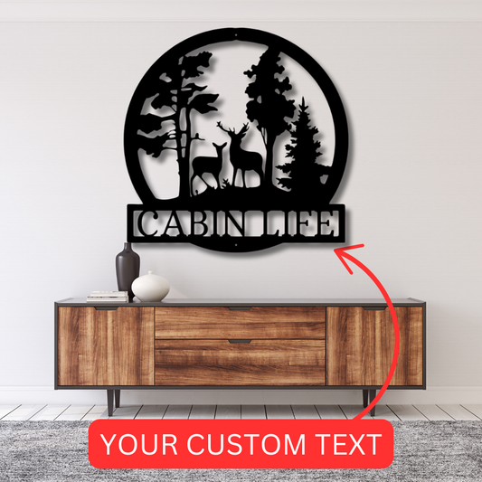 Deer Text Personalized Gifts - Custom Metal Sign, Anniversary/Wedding/Housewarming Gift