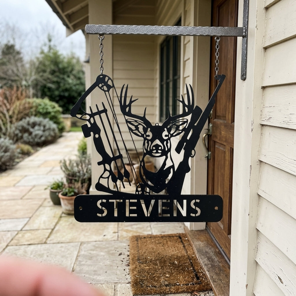 Custom Metal Wall Art - Personalized Buck Monogram Sign
