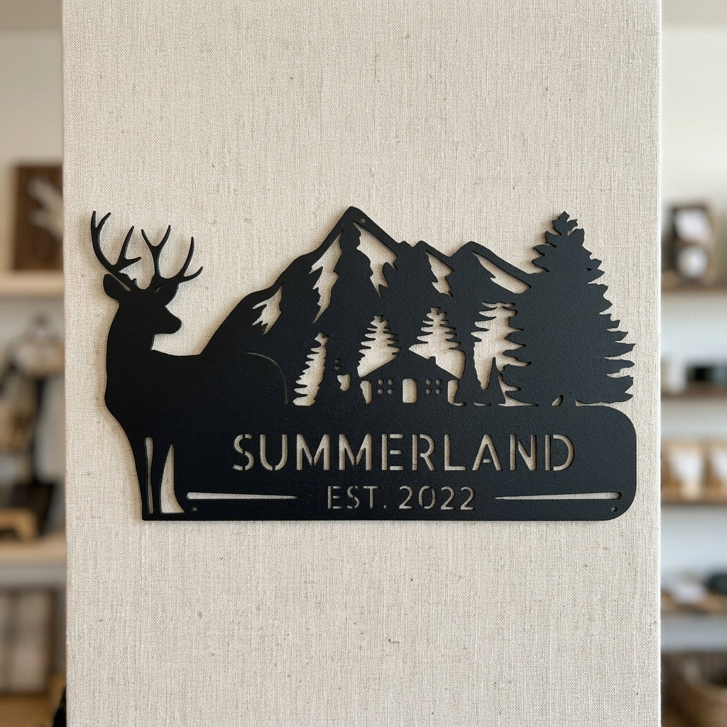 Custom Metal Wall Art - Personalized Farmhouse Sign Black