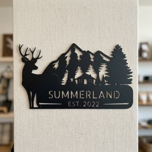 Custom Metal Wall Art - Personalized Farmhouse Sign Black