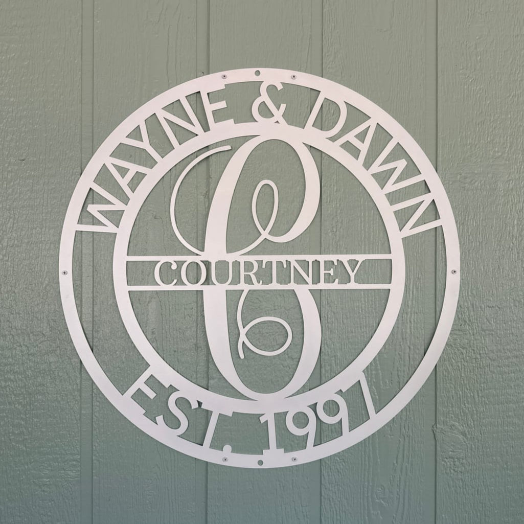 Elaborate Name Personalized Gifts - Custom Metal Sign, Split Letter White