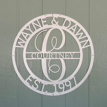 Elaborate Name Personalized Gifts - Custom Metal Sign, Split Letter White
