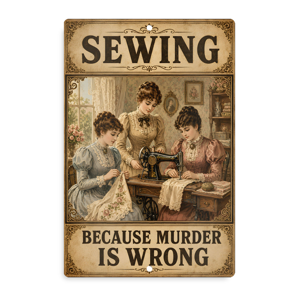 Aluminium Metal Sign - Sewing Vintage 12x18