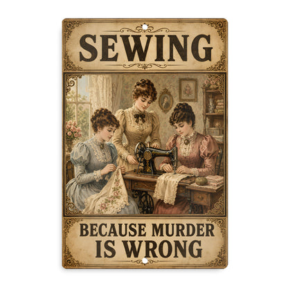 Aluminium Metal Sign - Sewing Vintage 12x18
