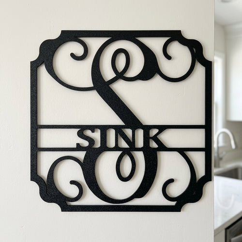 Custom Metal Wall Art - Personalized Established Family Sign Black