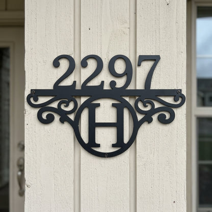 Custom Metal Wall Art - Personalized Address Sign Black