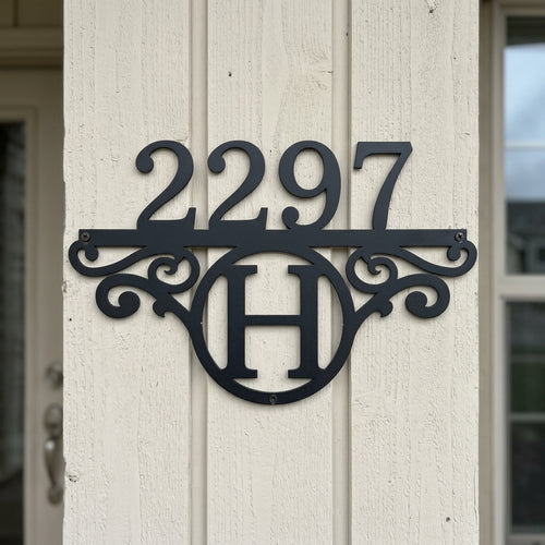 Custom Metal Wall Art - Personalized Address Sign Black