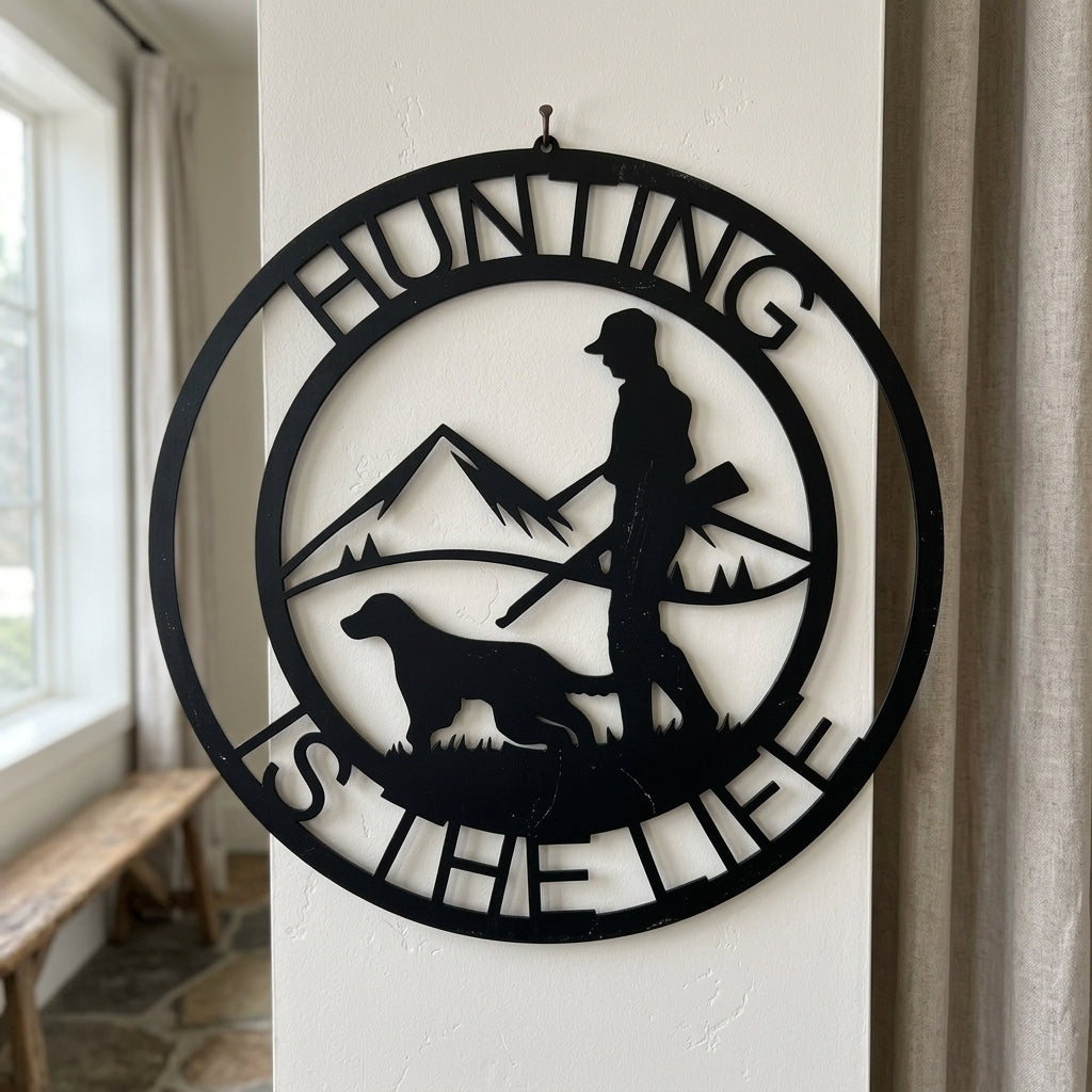 Custom Metal Wall Art - Personalized Deer Hunter Monogram Sign