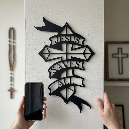 Metal Wall Art - Christian Sign Black