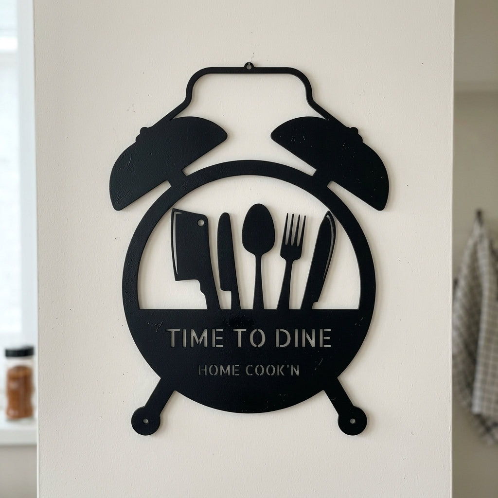 Custom Metal Wall Art - Personalized Kitchen Sign Black