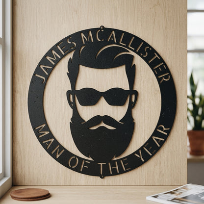 Custom Metal Wall Art - Personalized Man Cave Sign Black