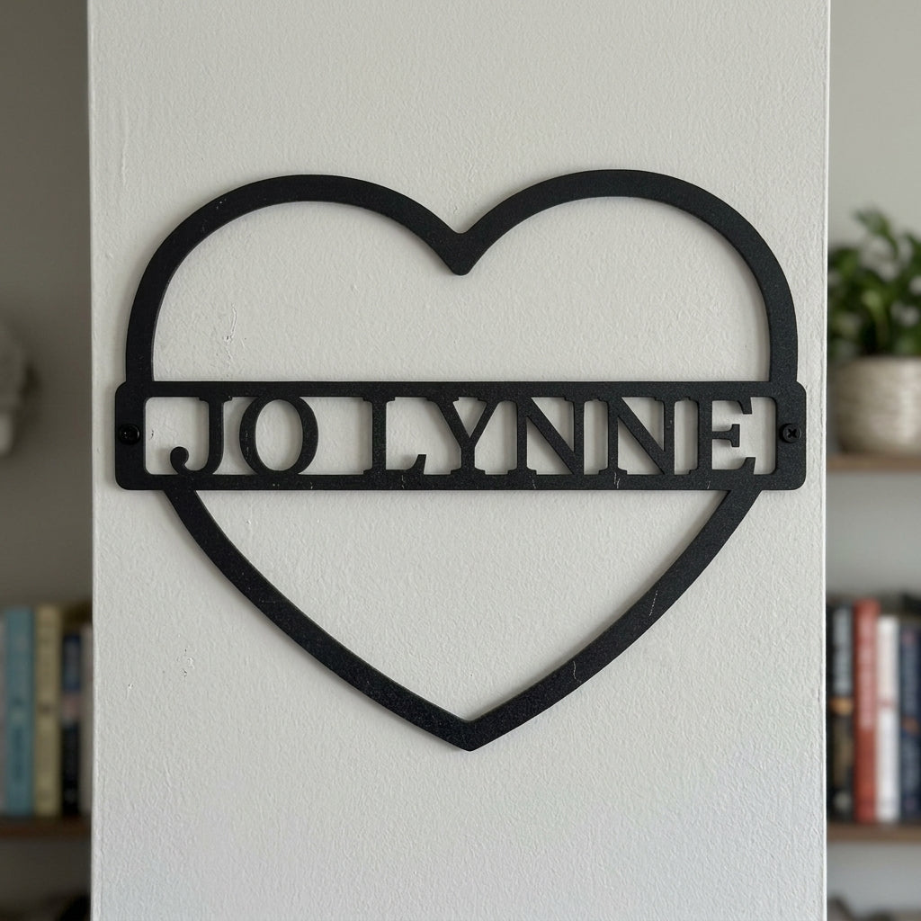 Custom Metal Wall Art - Personalized Mom Name Sign Black