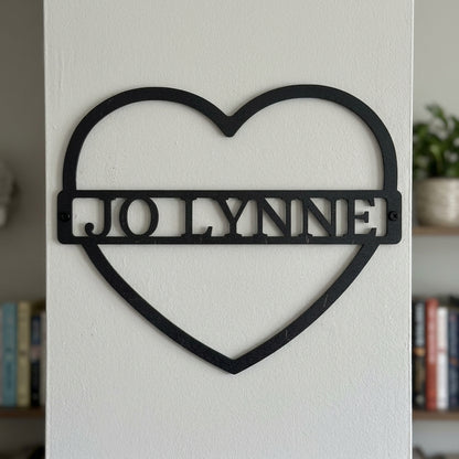Custom Metal Wall Art - Personalized Mom Name Sign Black