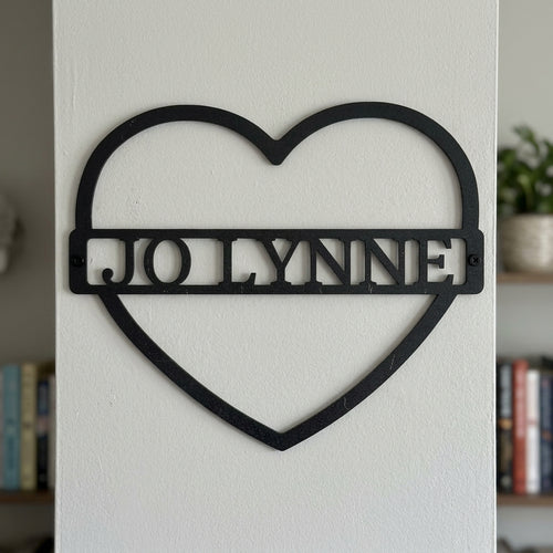 Custom Metal Wall Art - Personalized Mom Name Sign Black