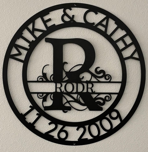 Custom Metal Wall Art - Personalized Split Letter Name Sign