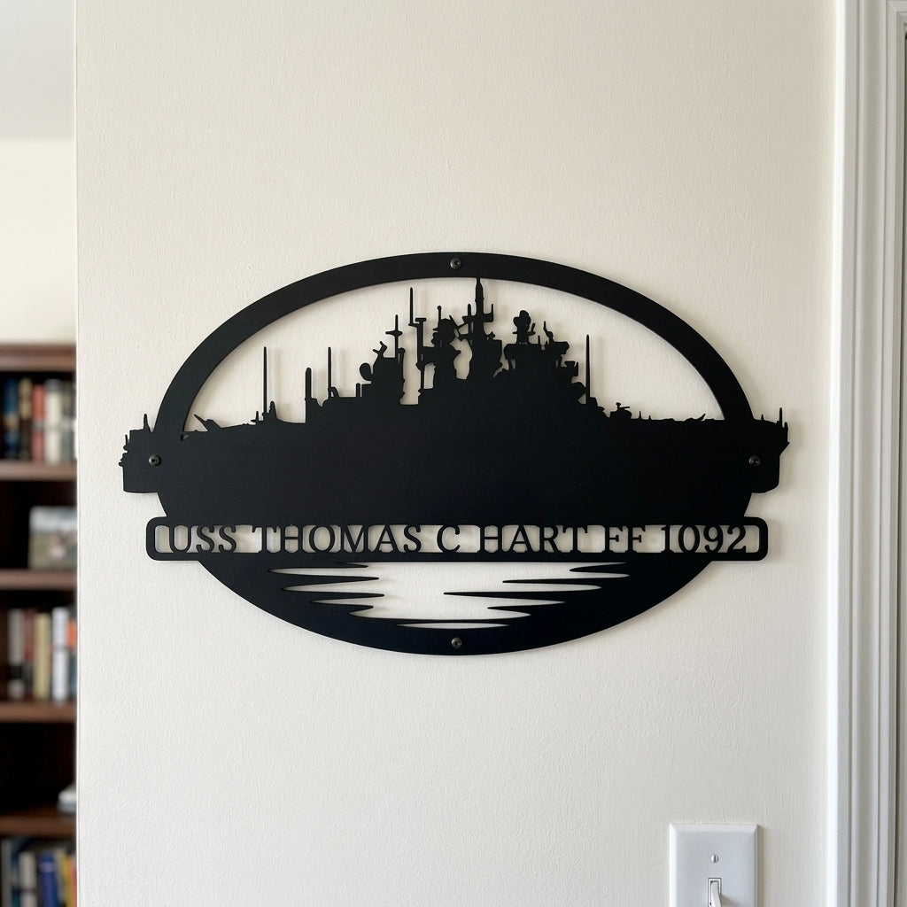 Custom Metal Wall Art - Personalized Navy SEAL Sign Black